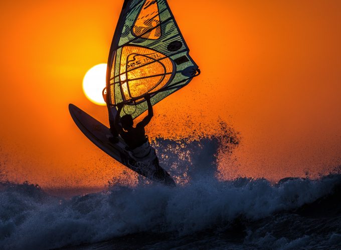 Wallpaper windsurfing, sunset, sky, sea, waves, Sport 6212715537